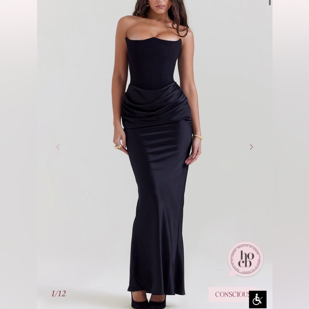 House of CB Persephone Black Strapless Corset Dress
